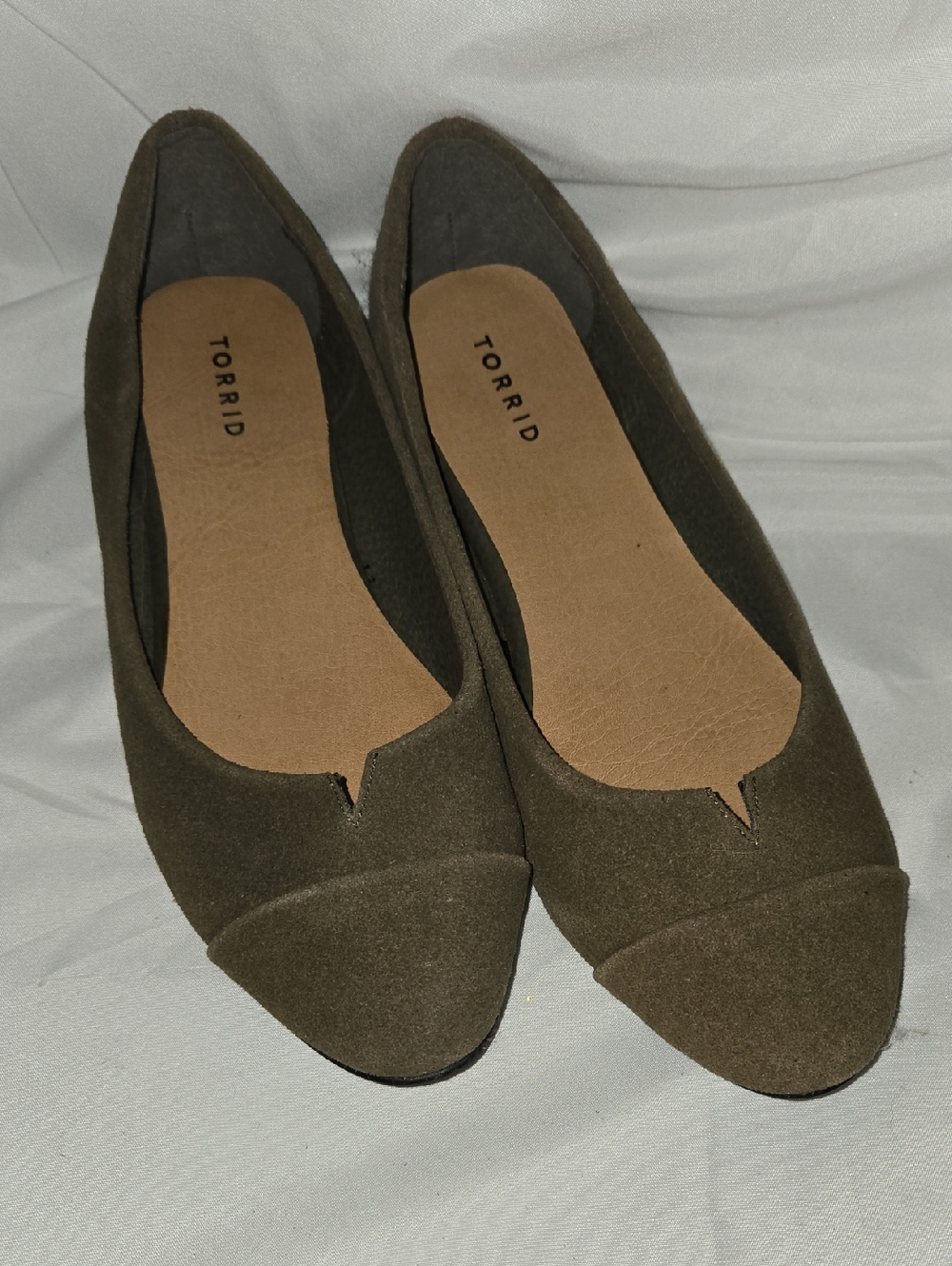 torrid Olive Green Suede Ballet Flats